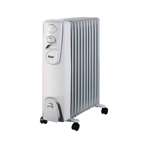 RAF Oil-Filled Radiator Space Heater, Radiant, Electric, Never Refill, Adjustable Thermostat, Tip-Over Switch & Overheat Protection System, Ideal for Home, Bedroom, & Office | R.1131P | 2000W