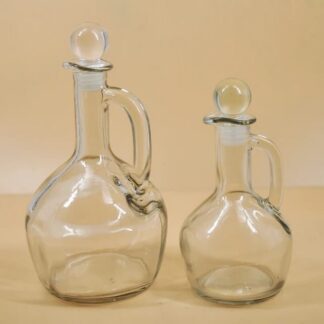 Glass Oil Vinegar Condiment Bottle with Handle & Stopper 350 ml
