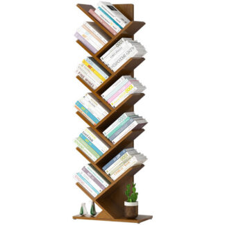 Artistic Tree Design Bookcase – Wooden Storage Shelf for Living Room or Office