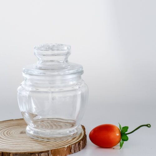 Glass Jar with Lid Flower | Hexagonal | 200 ml