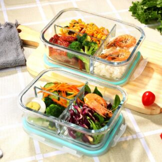 Oven Glass Container Rectangular W/Divider 1000ml