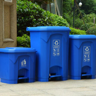 Hands-Free Rectangular Foot Pedal Dustbin with Lid 80 L