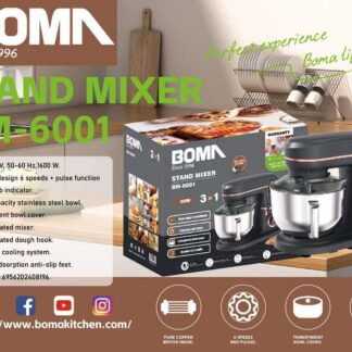 Boma Multifunction Stand Mixer with 6L Stainless Steel Bowl | 6-Speed electric standing food mixer | 1600 watt | BM-6001