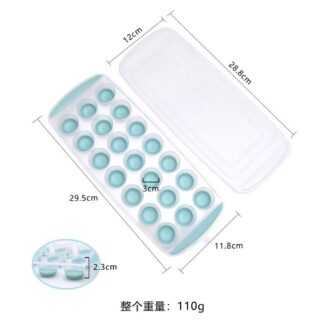 Eco-Friendly Food Grade 21-Hole Round Ice Ball Tray Mold with Lid – Plastic Ice Cube Maker