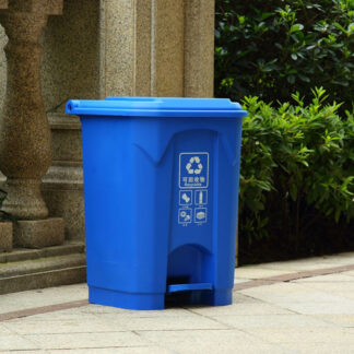 Hands-Free Rectangular Foot Pedal Dustbin with Lid 100 L