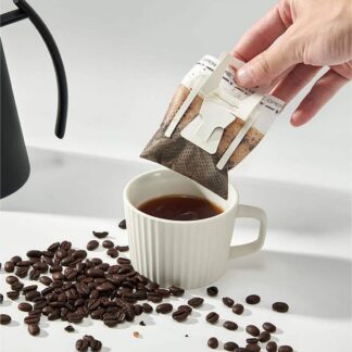 ZEN Coffee Filter Bag, Non-Woven Fabric 50pcs Disposable White Drip Filter Bag, for Camping Traveling Home Making Coffee Cafe