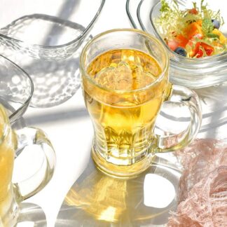 Unbreakable Beer Mug | Clear Polystyrene Drinkware with Handle | 1 Pc
