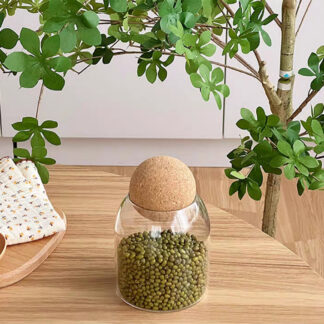 Luxury Glass Jar with Ball Cork Lid – Ideal for Storage & Display I 800ml