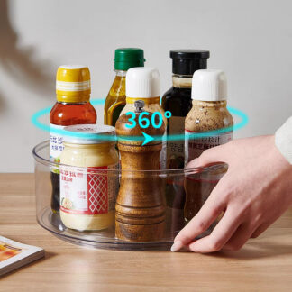 RackSense | Smart 360° Rotating Organizer Tray | Turntable for Spice / Cosmetics | Table Top, Fridge, Cabinet