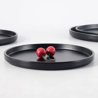 Nordic Style Round Ceramic Flat Plate 10"