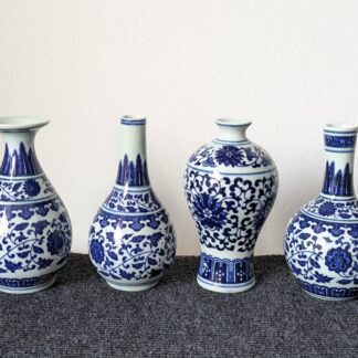 Floral Essence / Ceramic Vase 7" | Blue And White | 1 Pc