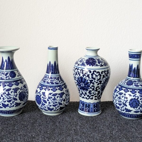 Floral Essence / Ceramic Vase 7" | Blue And White | 1 Pc