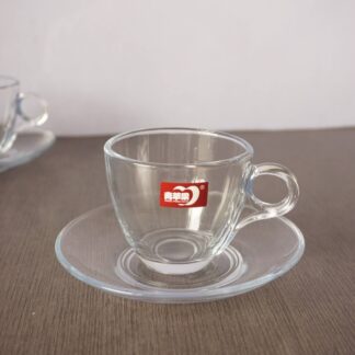 Glass Americano Cup/Plate CF036/L12 (Set of 6) | 190 ml
