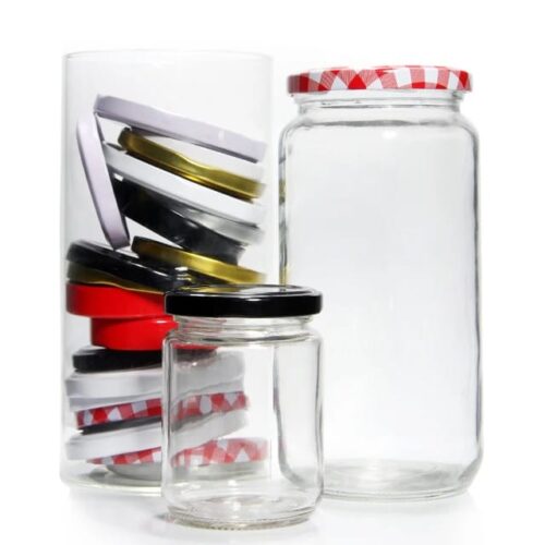 Clear Glass Jar with Metal Tin Cap 500ml
