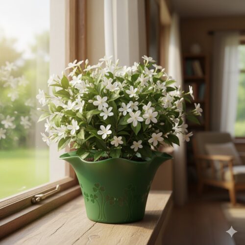 Poly Garden / Plastic Flower Pot Green -3826-C (25.5x13.5 cm)