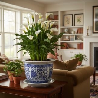 Poly Garden / Ceramic Flower Pot (White) (#4 : Diameter of mouth: 11", Height: 7.5")