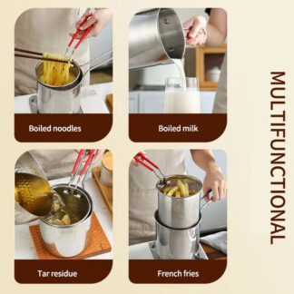Korean Style Stainless Steel Pot With Fryer