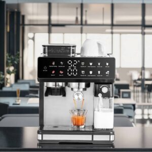 ZEN CM5710 | All-in-One Espresso Coffee Machine with Grinder and Built-in Milk Frother
