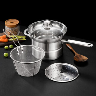 Korean Noodle Pot With StrainerStainless Steel Cookware Set With Filter Basket