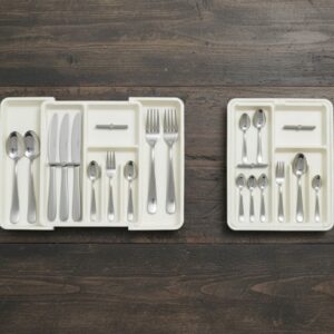 RackSense | Expandable Plastic Cutlery Organizer Tray With Adjustable Tableware Organizer