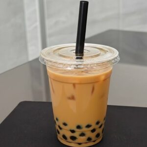 Clear Boba / Bubble Tea Cups with Flat Lid | 350ml