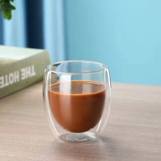 Grande Double Wall Glass Coffee Cup | 250ml Insulated Borosilicate Cup No Handle