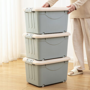 STB Embrace | Extra Large Storage Bin Box With Lid with Wheel I 209 (65 L)